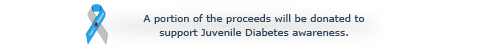 A portion of the proceeds from the proceeds will be donated to benefit Juvenile Diabetes awareness.